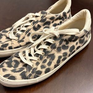 Old Navy Cream and Black Leopard Sneakers